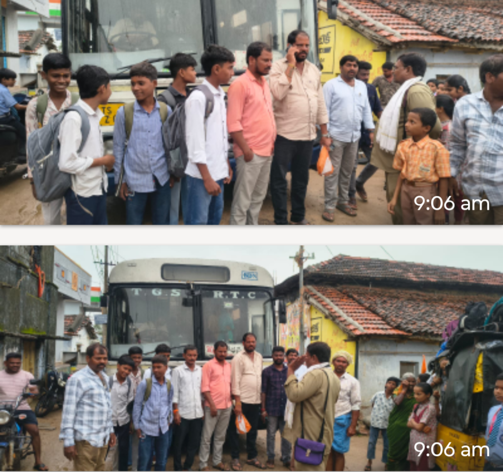 బస్సు ఆలస్యం… సర్పంచ్ చొరవతో సమస్య పరిష్కారం…